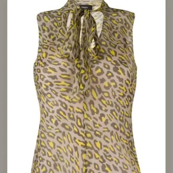 Theory Silk leopard print top - Picture 11 of 13